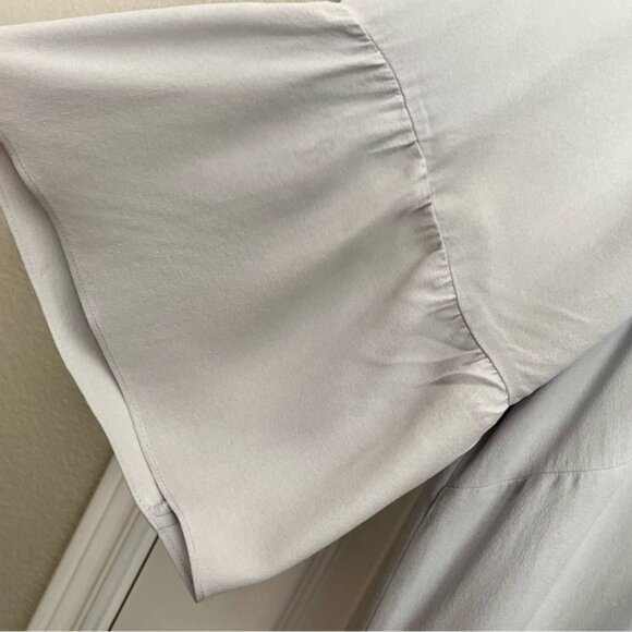 EILEEN FISHER WOMENS BLOUSE, SILK, SOFT GREY, size 2X - Picture 5 of 6